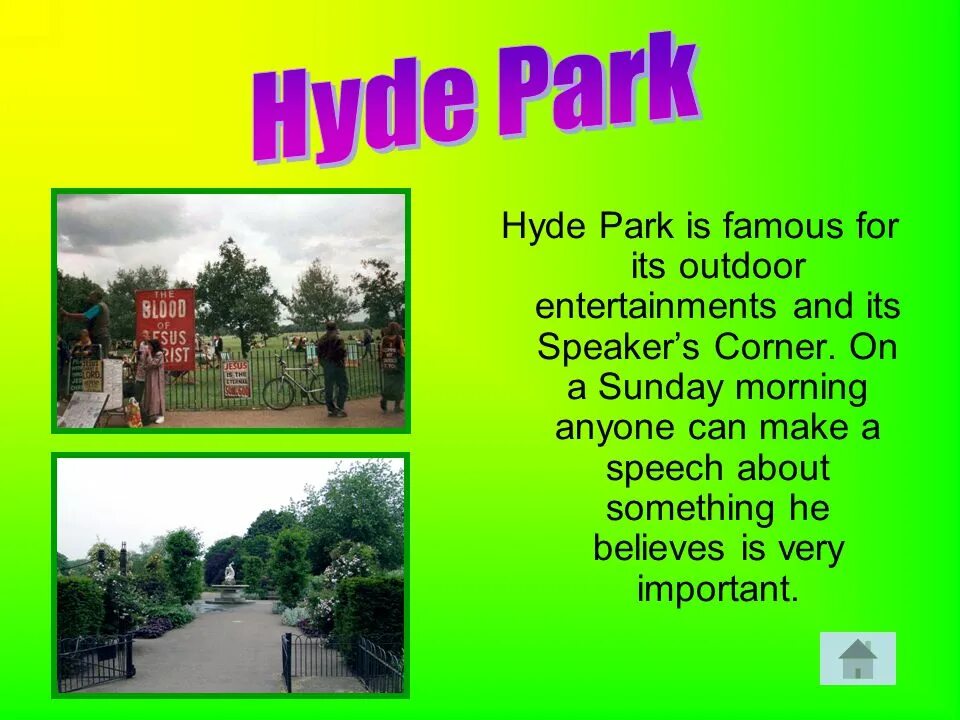 Famous for перевод. Hyde Park задание по английскому. Сообщение о Hyde Park на английском 4 класс. Hyde Park is also famous for its Speaker’s Corner. Famous for.