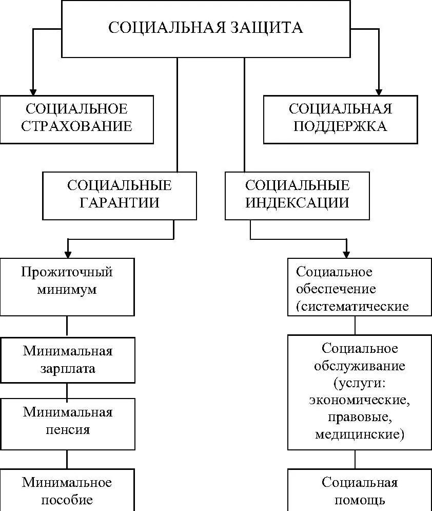 Система социальной защиты таблица. Социальная защита населения схема. Схема социальной защиты населения в РФ. Система социальной защиты схема.