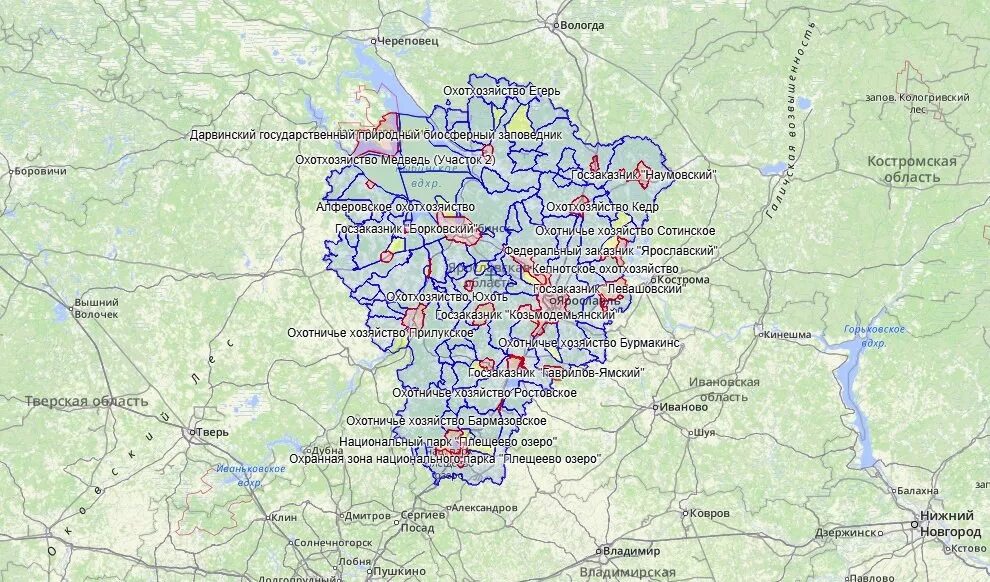 Спутниковая карта ярославская область. Карта охотугодий Ярославской области. Карта охотугодий Ярославский район. Карта охотничьих угодий Ярославской области. Ярославское охотхозяйство карта.