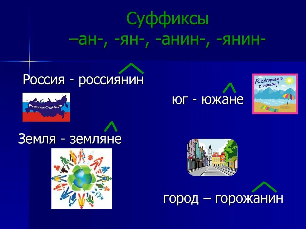 Слова со суффиксом ан