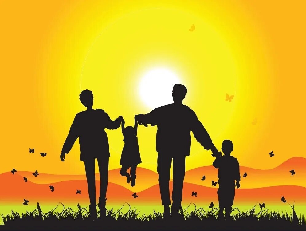 Ценности отцов и детей. Силуэт счастливой семьи. Фон семья. Плакат счастливая семья. Постер счастливая семья.