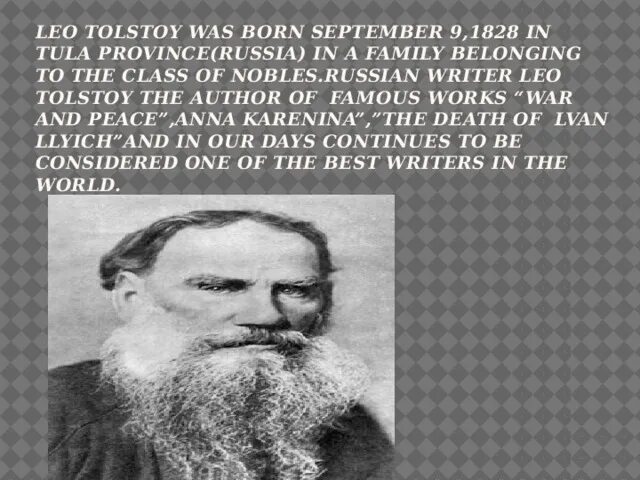 Лев толстой на английском. Leo Tolstoy was born. Лев толстой современный. Лев толстой биография на английском.