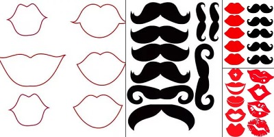 трафарет губы на палочке
