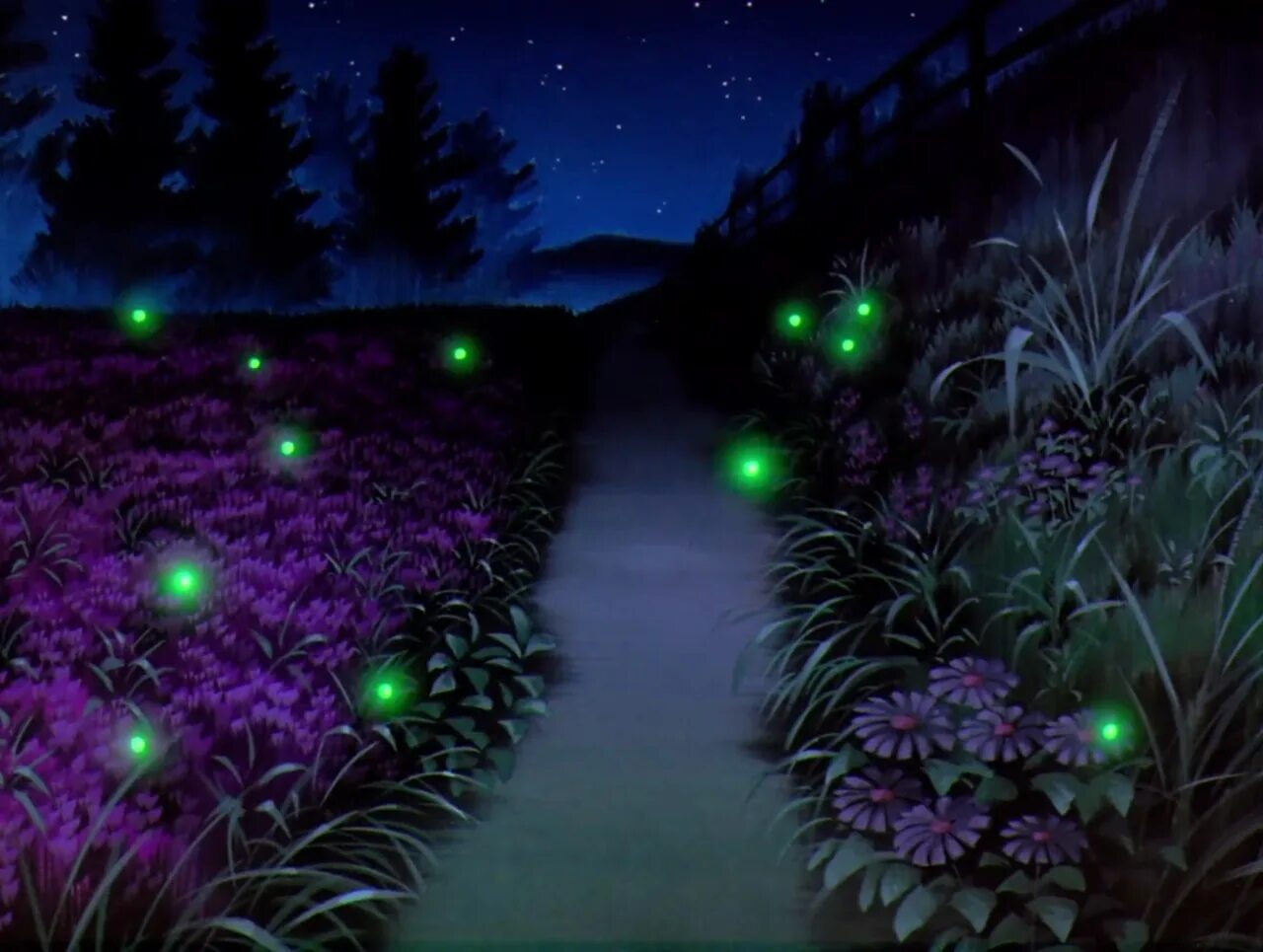 Светлячки ночью. Светлячки в природе. Ночной сад. Сказочной летней ночи.