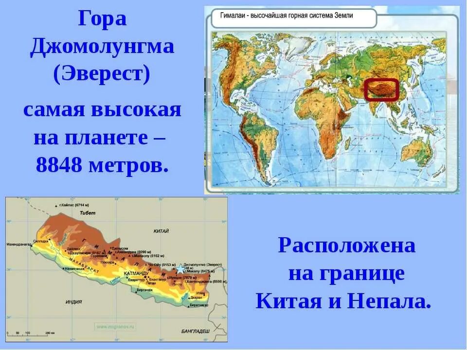 Определите местоположение горной системы. Где находится гора Эверест на карте. Гималаи гора Эверест на карте. Где находится гора Джомолунгма в какой стране на карте.