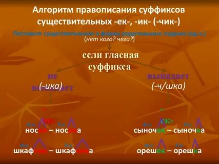 Существительные с суффиксом ик примеры