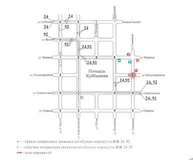 Схема движения автобусов 24