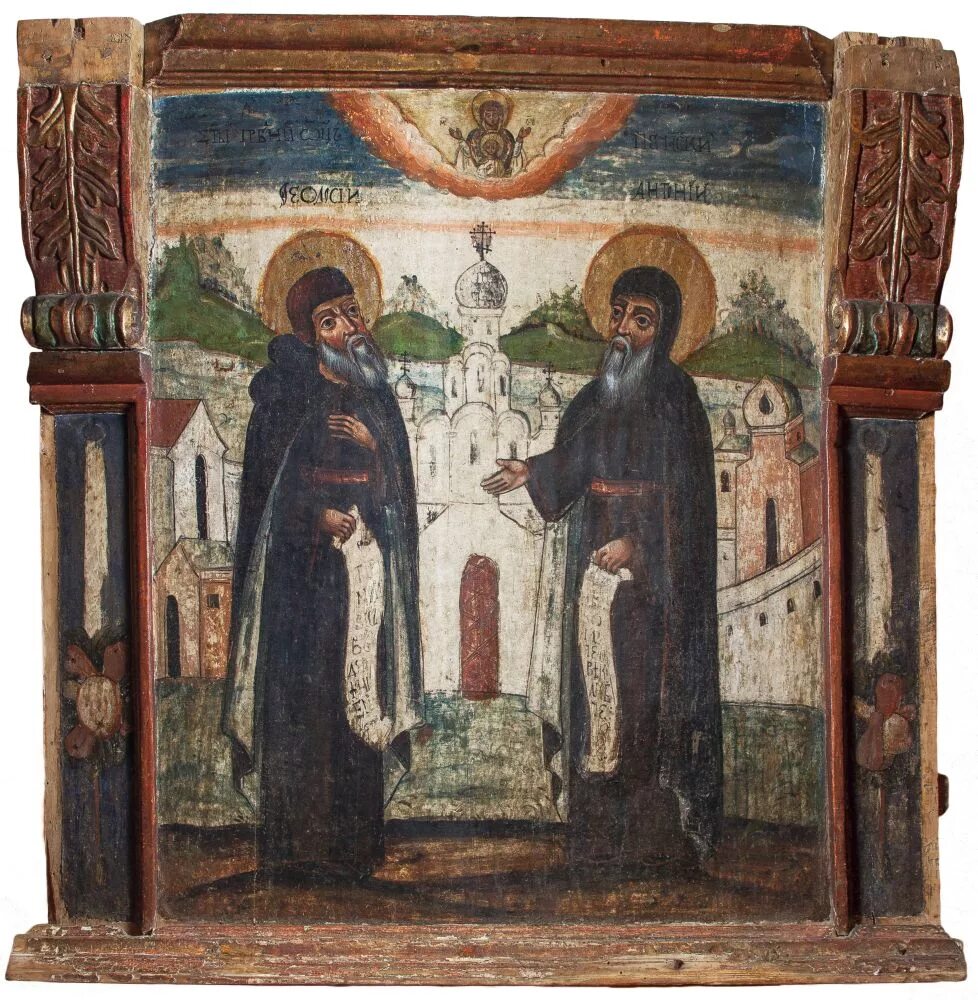 Икона прп Антония и Феодосия Печерских.