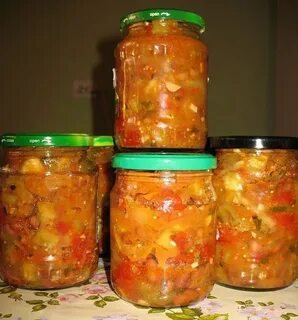 Закуска на зиму с фасолью и овощами