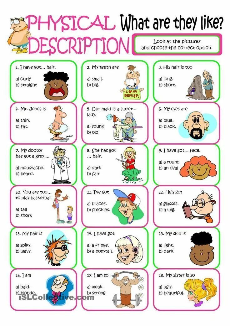Have got has got speaking. Описание внешности на английском упражнения. Описание внешности Worksheets. Внешность на английском задания. Описать внешность задание на английском.