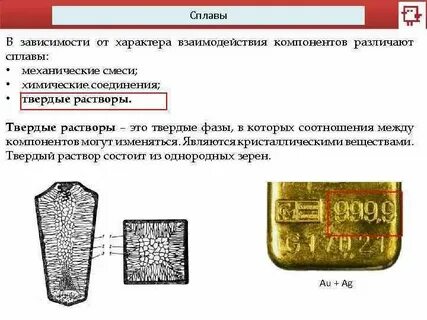 Твердый раствор механическая смесь химическое соединение
