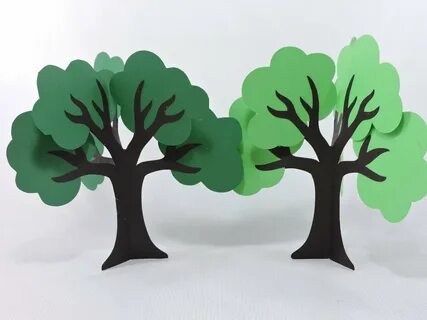 Объемные деревья из бумаги: 73 фото