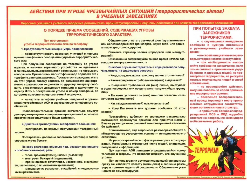 Предупреждение о нападении. Алгоритм действий школьников при угрозе террористического акта. Действия при террористическом акте в учебном учреждении. Алгоритм поведения при угрозе террористических актов. Инструктаж по действиям в ЧС.