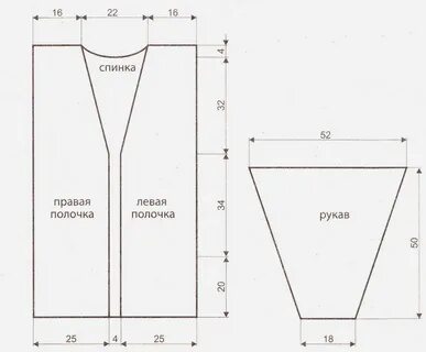 Выкройка трикотажного кардигана.