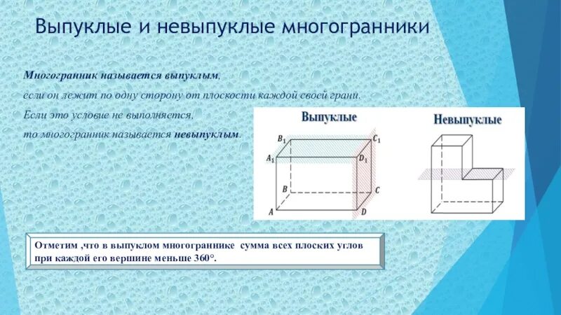 Выпуклой фигурой называется. Выпуклые и невыпуклые многогранники. Многогранники выклые и не выпуклые. Выпуклый и не выпусклый многогранник. Выпуклыйй и не выпуклвйй ймнргограник.