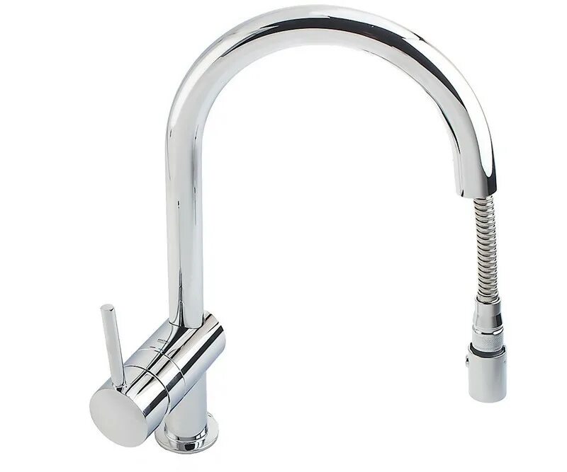 Смеситель кухня вытяжной излив. Смесители Grohe Minta 32321000. Grohe Minta 32321002 (хром). Смеситель Grohe Minta 32321002. Кухонный смеситель Grohe Minta.