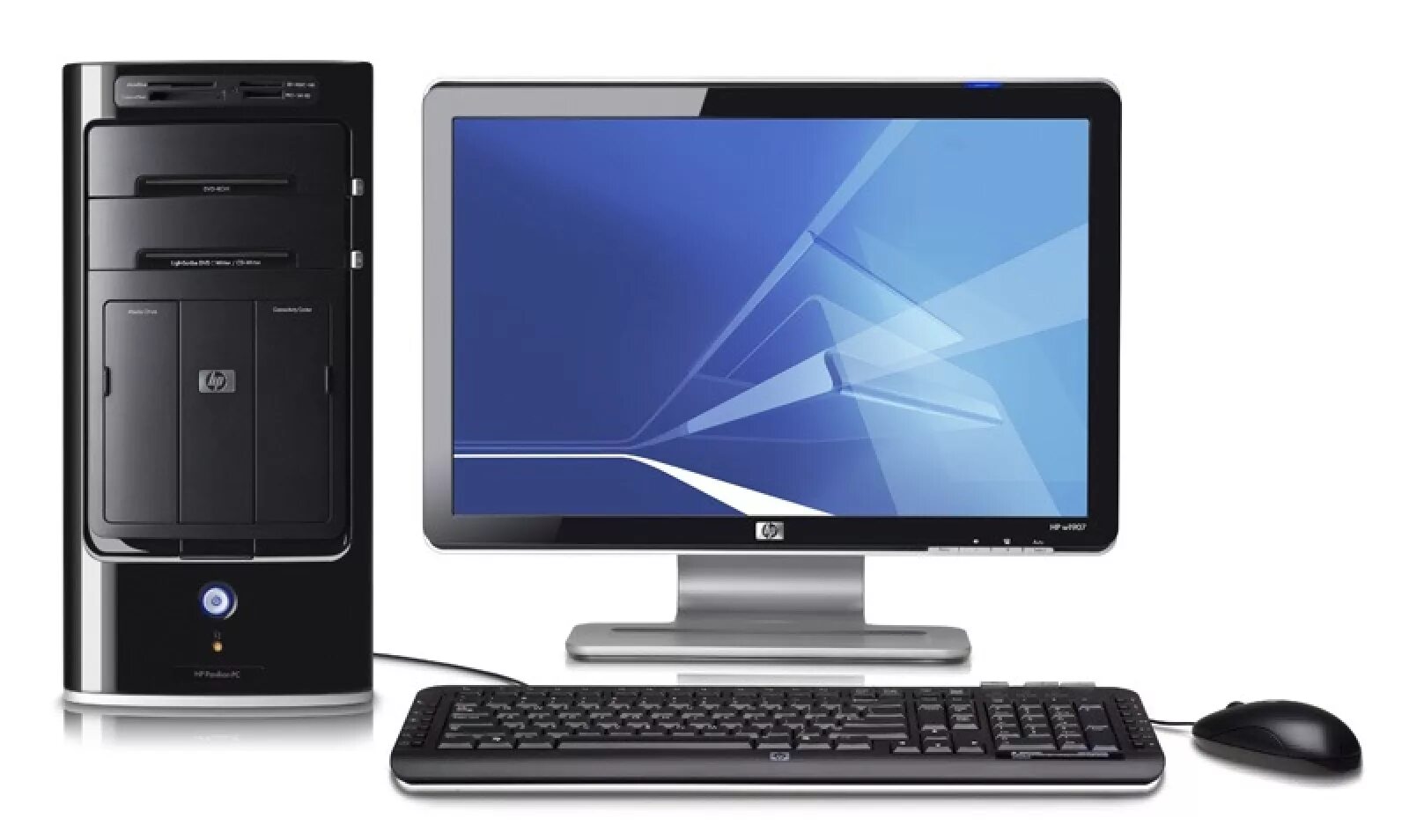Изображение компьютера. HP Pavilion p170nr. Компьютер. Монитор для компьютера. Системный блок + монитор.