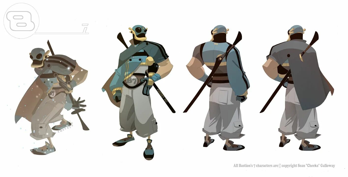 Cheeks Sean Galloway. Sean Galloway's Arts. Cheeks-74 Art. Bastion character sequence.