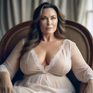 зрелая красивая полная женщина, большие детализированные синие глаза, 45 ле...