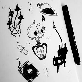 Мини черные рисунки
