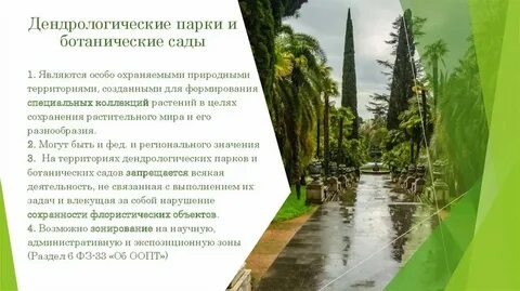 Ботанический сад особо охраняемая природная территория