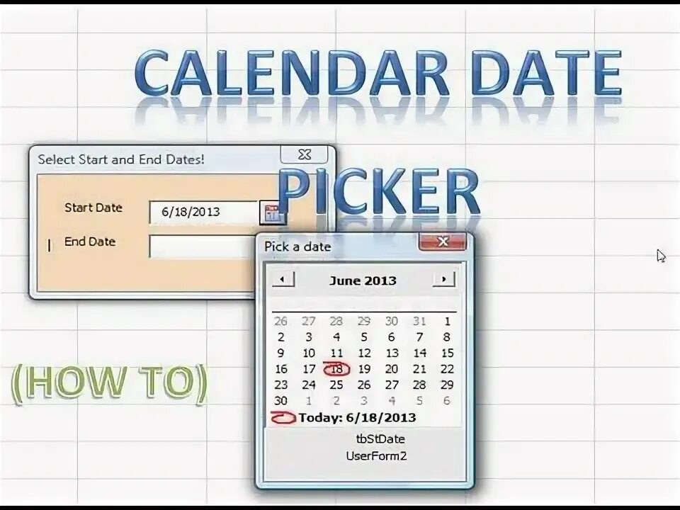 Vba календарь. Календарь в excel. folder picker редактор.