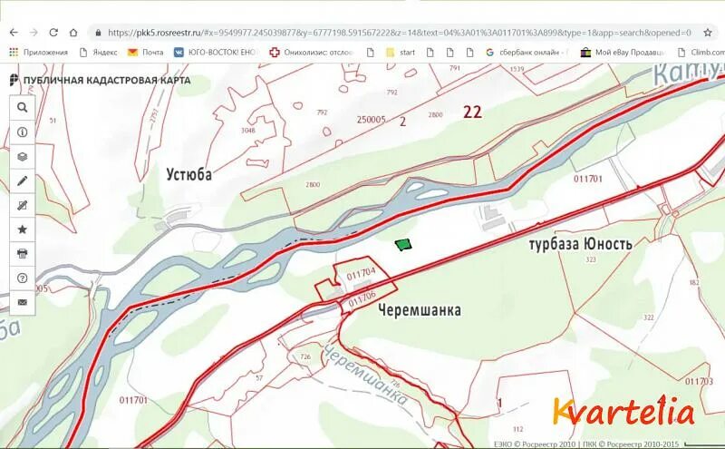 Кадастровая карта горно