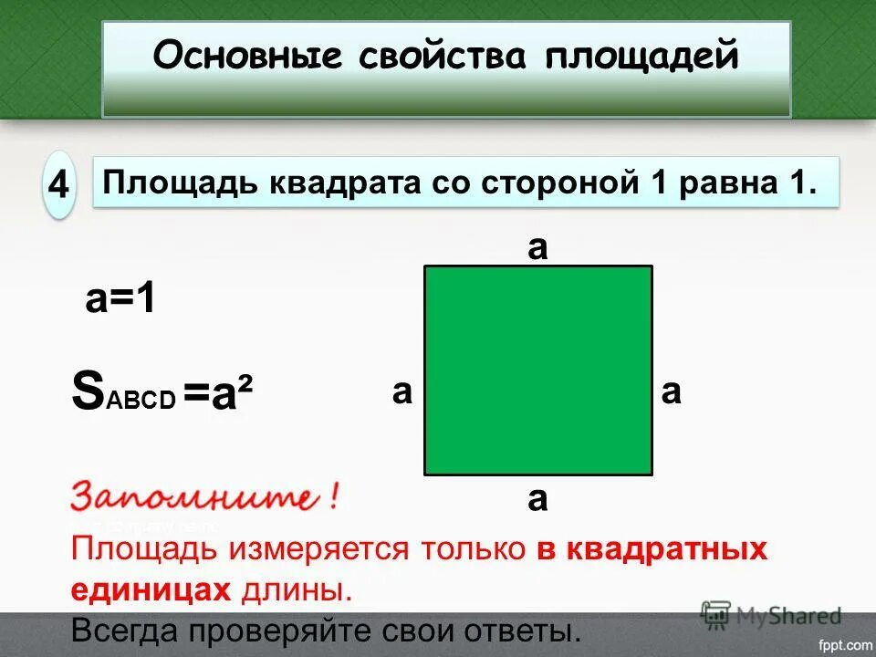 Какова площадь квадрата