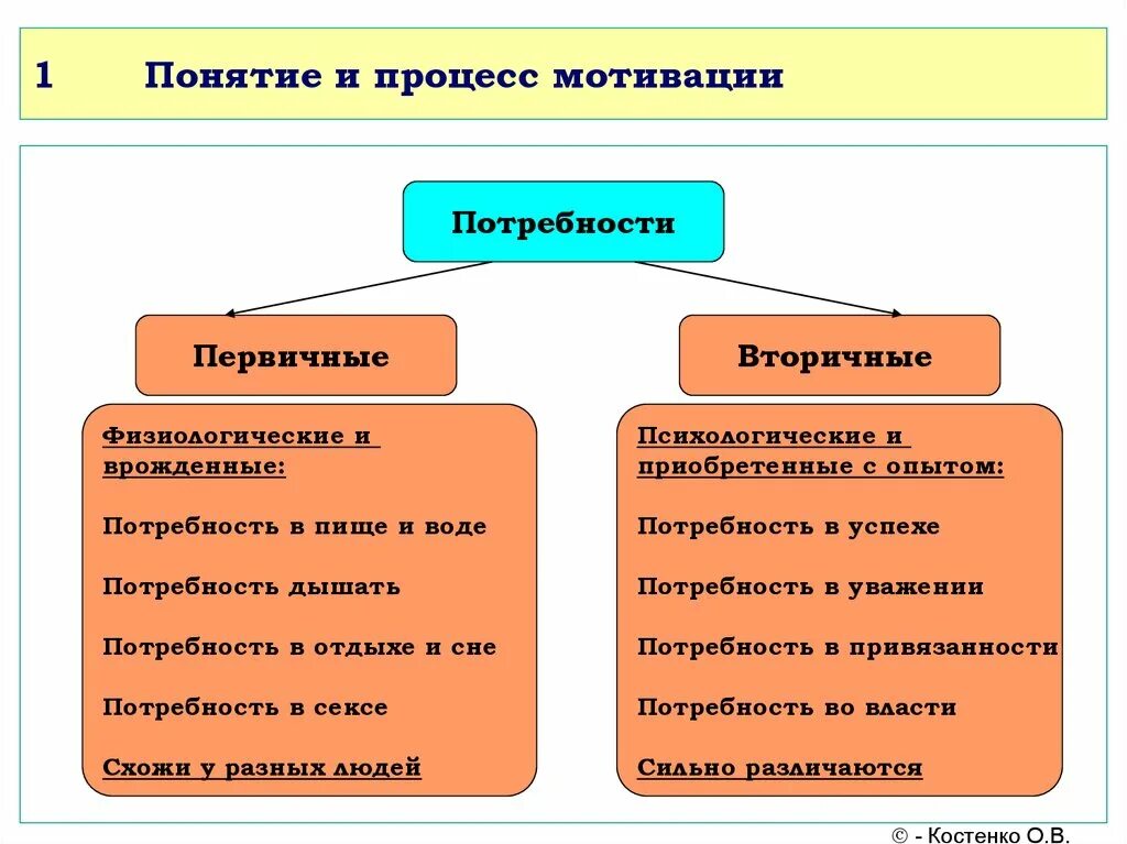 Основы развития мотивации. Потребность как основа мотивации:первичные и вторичные. Первичные и вторичные мотивы. Психические процессы первичные и вторичные. Психологический процесс мотивации.