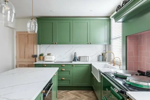 Современная кухня оливковая