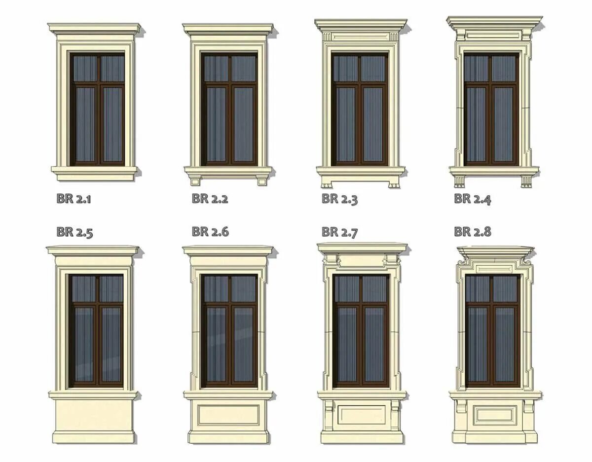 Виды обрамления. Фасадная лепнина Sketchup. Фасадное обрамление окон. Фасадный декор обрамление окон. Окна в классическом стиле на фасаде.