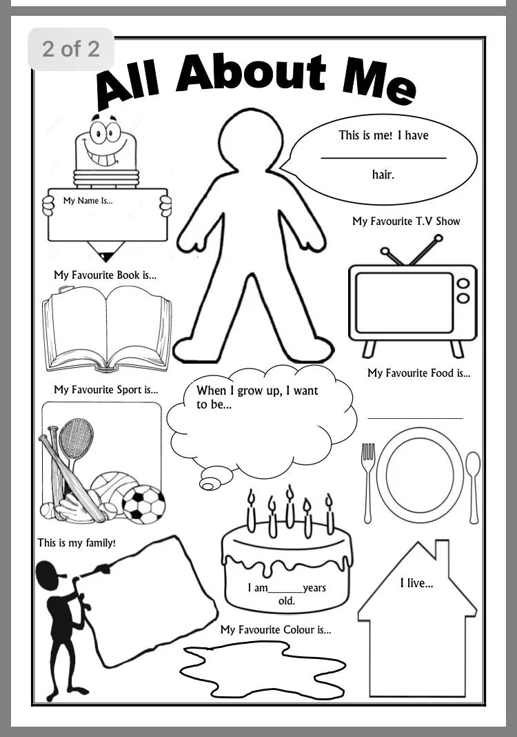 All about me 2 класс. Задания по теме about myself. Упражнения all about me. All about me Worksheets.