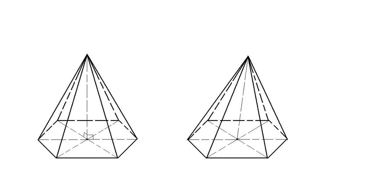Изобразите шестиугольную пирамиду. Правильная пятиугольная пирамида. Шестиугольная пирамида. 5 Угольная пирамида чертёж. Наклонная шестиугольная пирамида.
