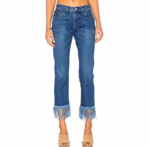 Укороченные джинсы с бахромой по краю River Island ASOS