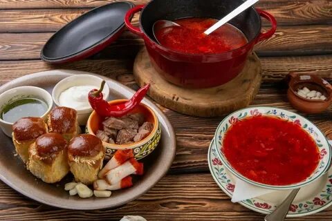 Вкусный блюда из русской кухни