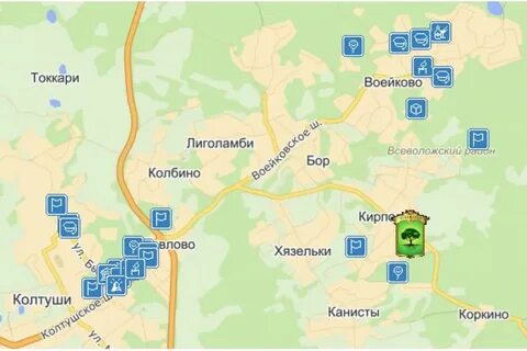 Колтуши на карте