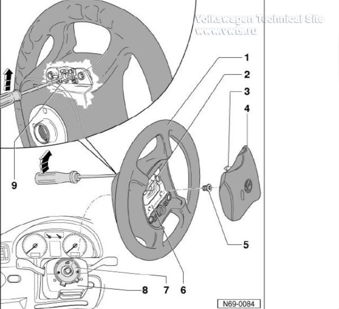 Как снять руль бора Замена руля Volkswagen Passat Variant (B5), 1,9 л, 1999 года стайлинг DRIVE2