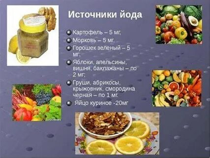 Продукты содержащие много йода