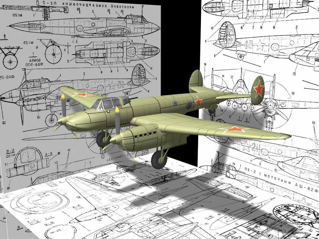 Самолёт Петлякова пе-2. Пе-2 самолет чертежи. Советский пикирующий бомбардировщик пе-2. Ер-2 бомбардировщик чертежи.
