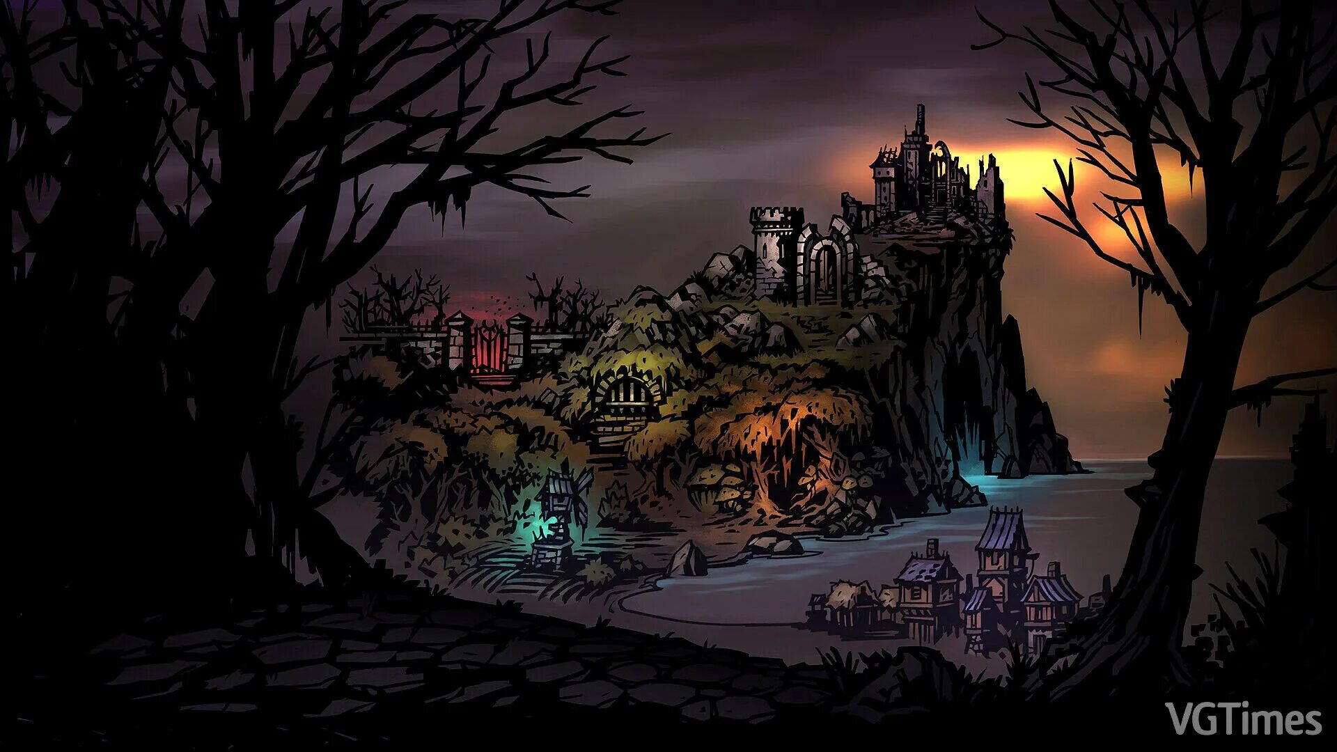 Darkest dungeon руины. Darkest dungeon поместье. darkest dungeon задники локаций. даркнес данжон город. поместье darkest dungeon арт.