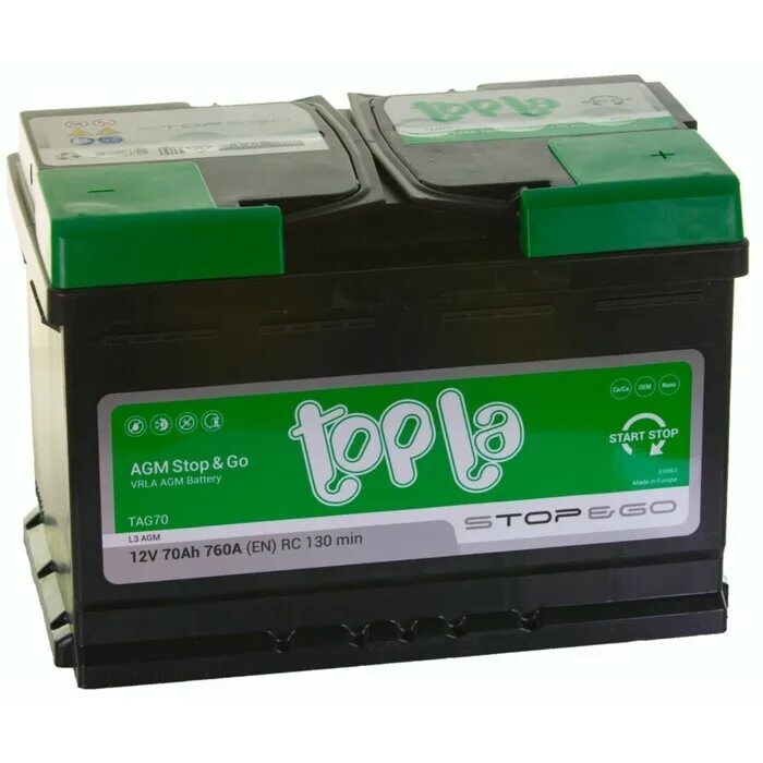 Аккумулятор topla agm stop go. Аккумулятор topla agm stop&amp;go 114070. 114070 topla аккумулятор. topla tag 70 agm. акб topla 70ah.