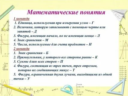 Школьные математические понятия