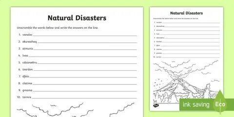 Read definitions of natural disasters and name