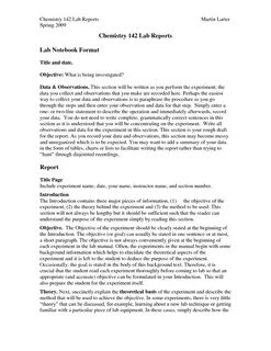 Chemistry lab report example.