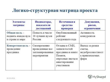 Матрица проекта