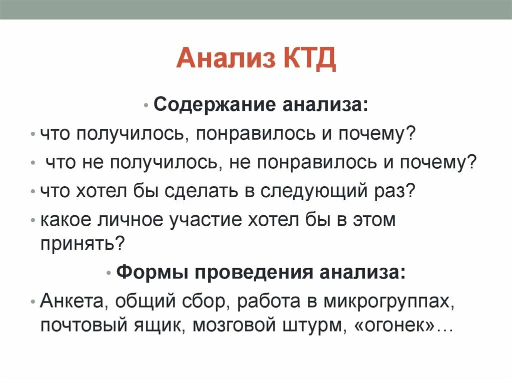 Анализ коллективной деятельности