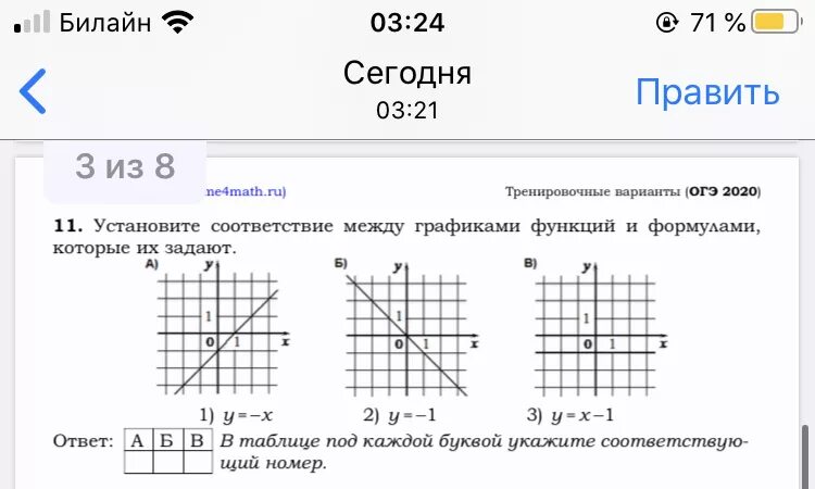 Ответы Mail.ru: Установите соответствие графика функции