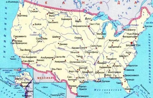 Карта США. Крупнейшие города США на карте. Крупные города США на карте. Крупные города Америки на карте.