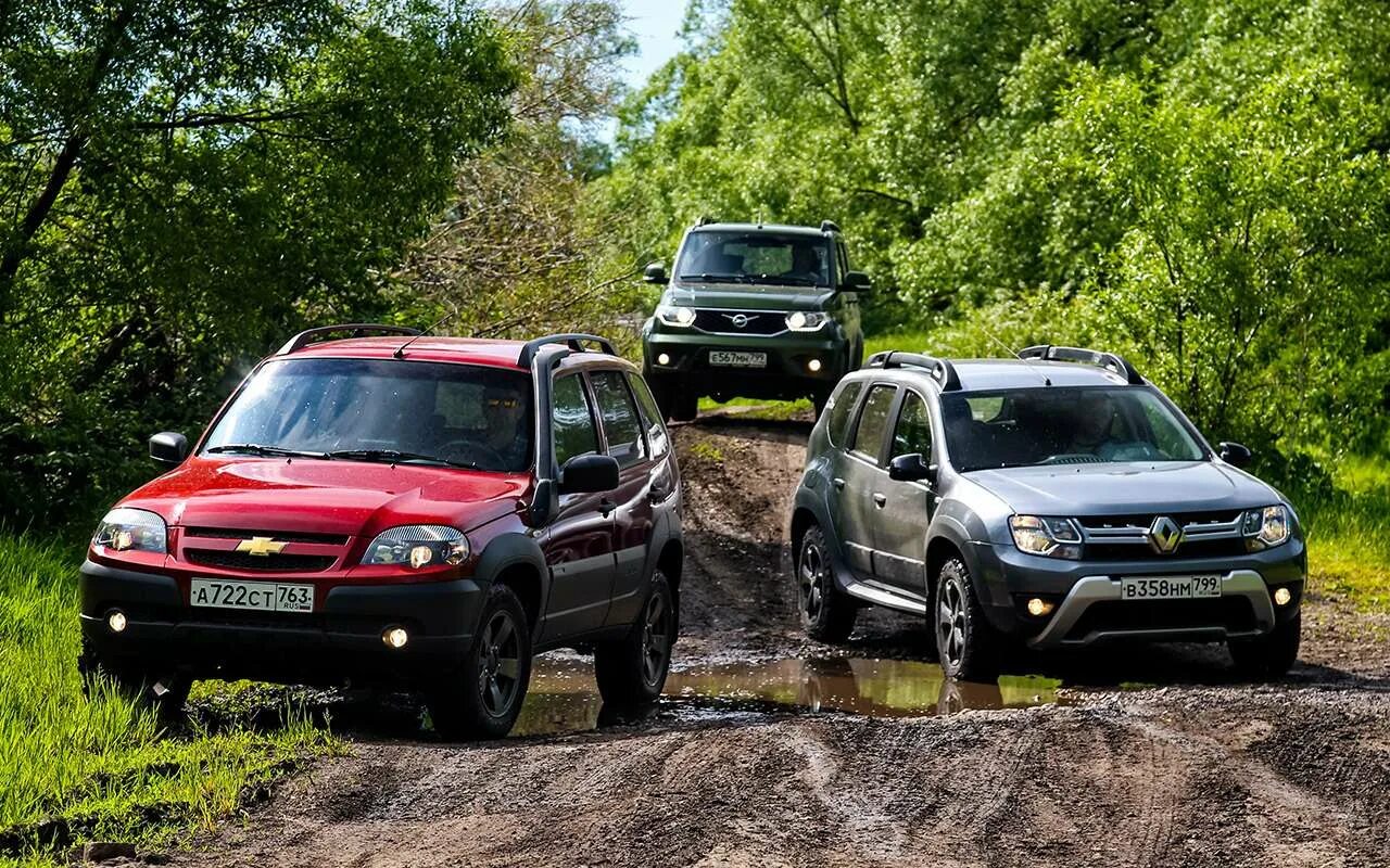 Сравнительный тест драйв. Renault Duster и Chevrolet Niva. УАЗ Патриот и Нива Шевроле. Рено Дастер и УАЗ Патриот. Нива Тревел и Рено Дастер.