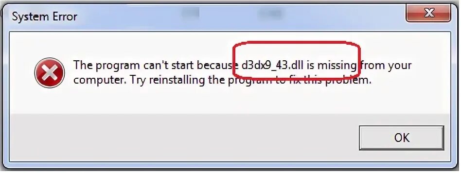 Как исправить ошибки dll. Ошибка d3dx9_43.dll. dll ошибка d. d3dx9_43. отсутствует dll.